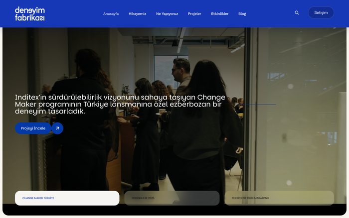 Deneyim Fabrikası web sitesi