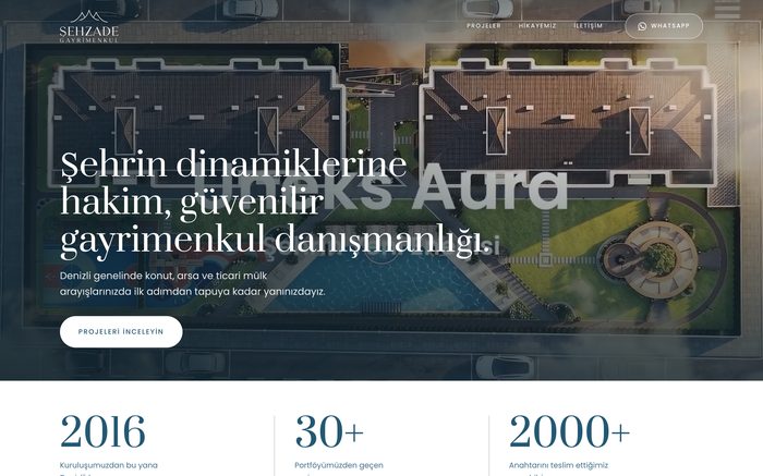 Şehzade Gayrimenkul web sitesi